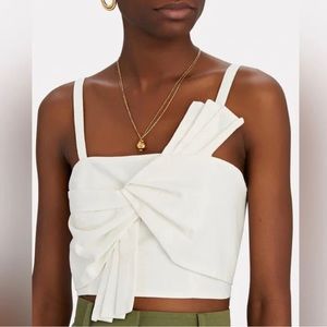 FARM RIO Off-White Front Bow Top